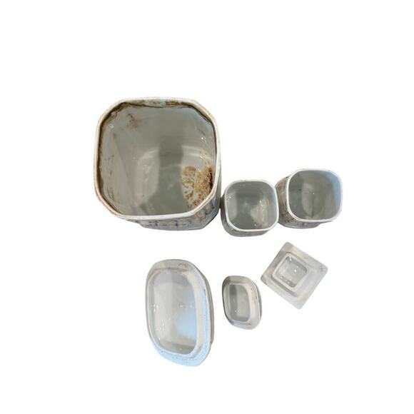 Antique Lusterware Canisters w/ Lid Germany Kitchen Barley Allspice Nutmeg Spice - Picture 7 of 13